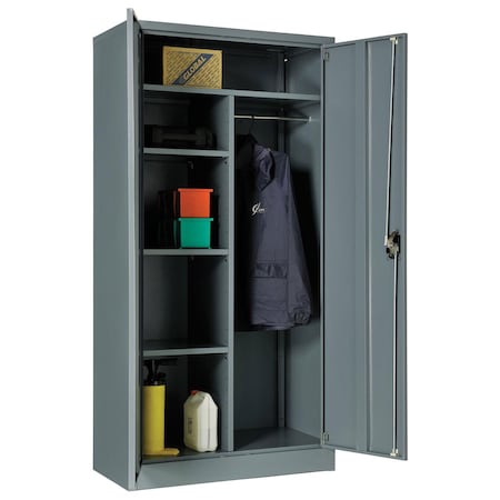 Global Industrial Combo Storage Cabinet, 72 in H, 36 in W, Gray 269878GY
